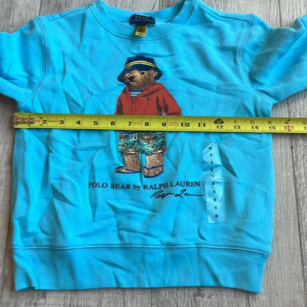 Polo Ralph Lauren Laguna Beach Bucket Hat Bear Sweatshirt Blue Kid's Size 5 NWOT